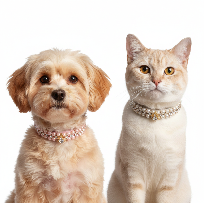 Pearl & Crystal Pet Collar for Small Dogs & Cats