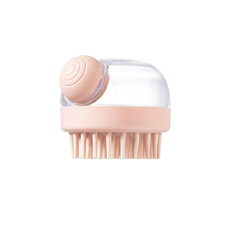 Silicone Dog Bath Brush with Soap Dispenser — Pink
