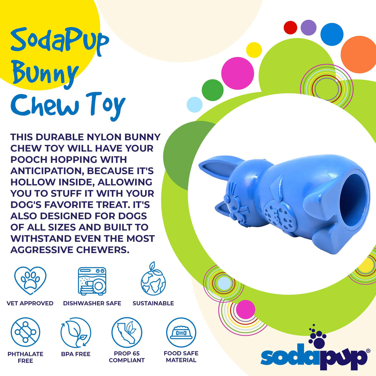 Bunny Nylon Chew Toy for Aggressive Chewers | Durable & USA Made