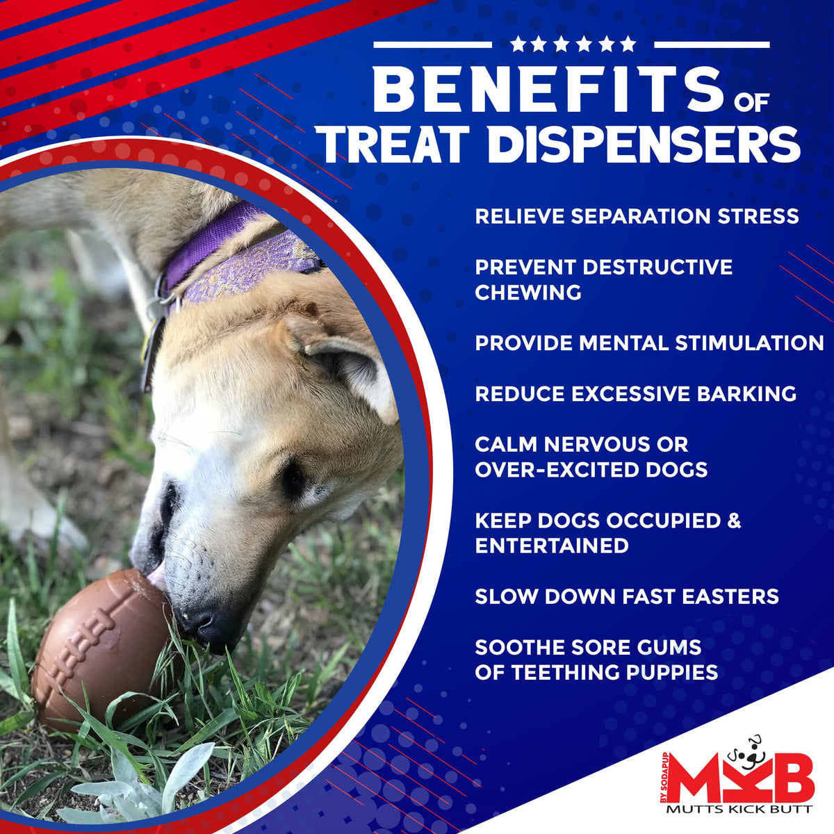 Football Dog Chew Toy & Treat Dispenser - USA Made | SodaPup