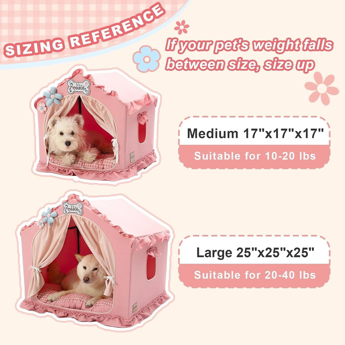 Indoor Dog House Tent Bed Soft Washable Foldable Cave For Small and Medium Dogs