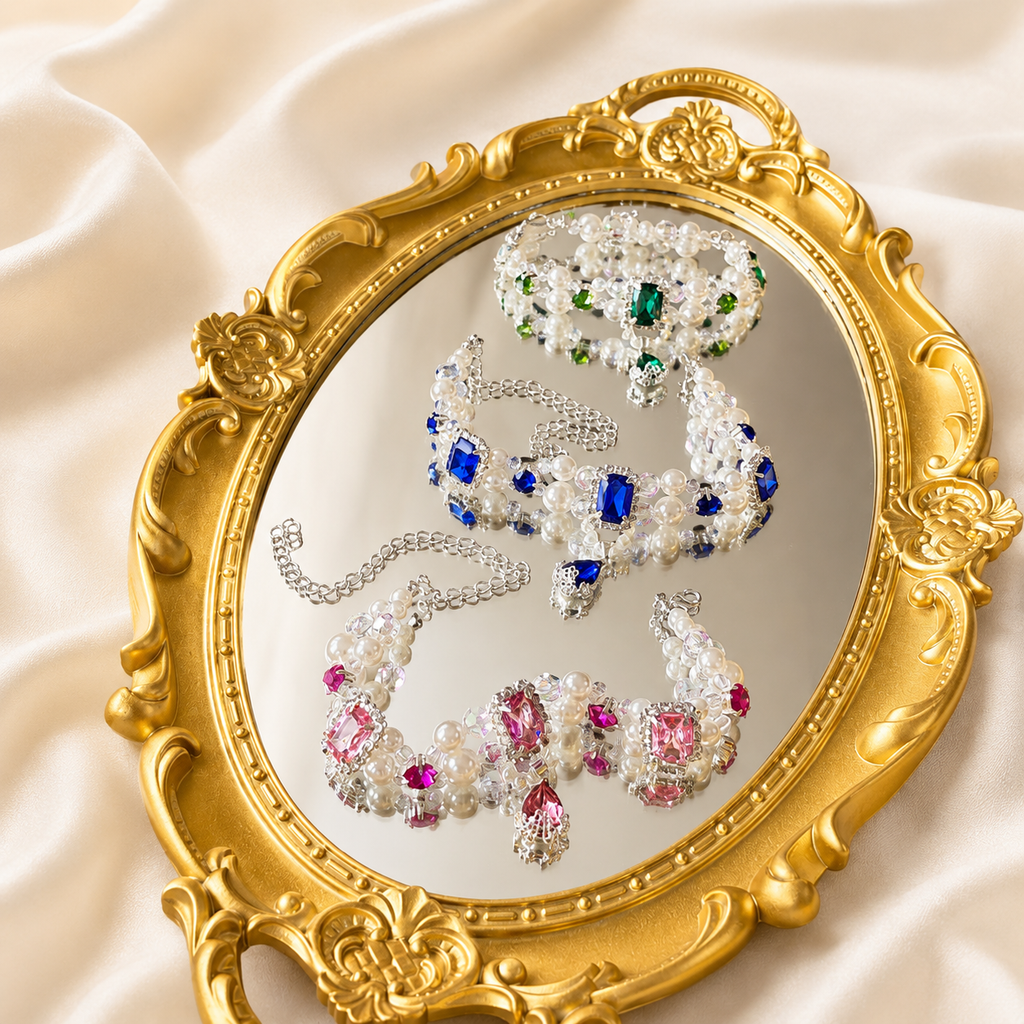 Pearl Rhinestone Pet Necklace