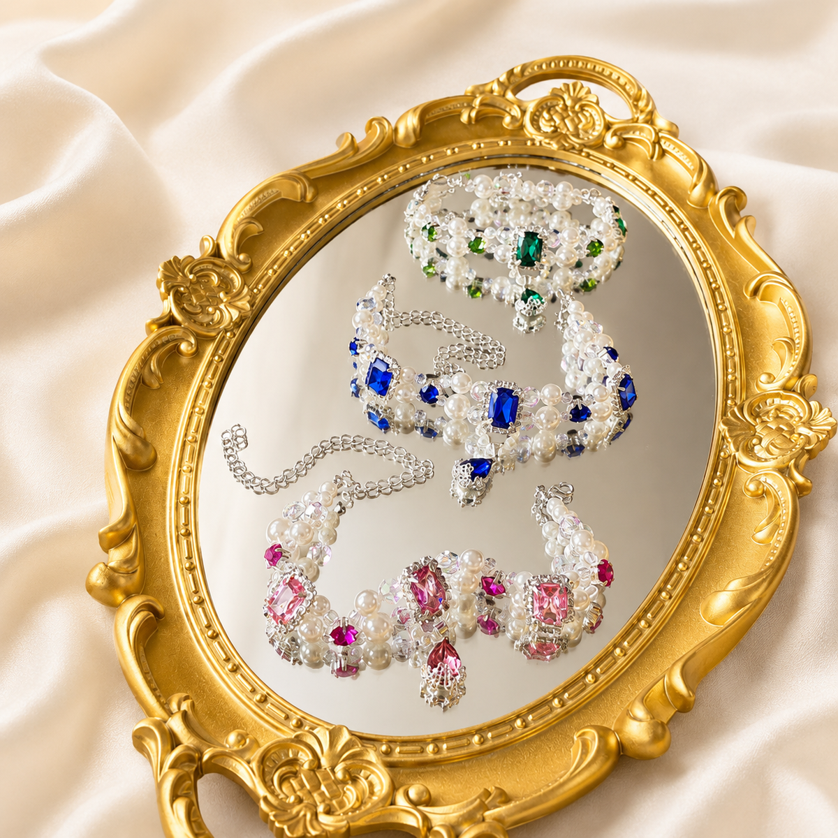 Pearl Rhinestone Pet Necklace