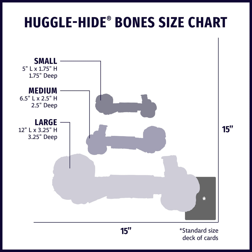 Huggle-Hide® Natural Leather Bone Dog Toy, 3 Pack