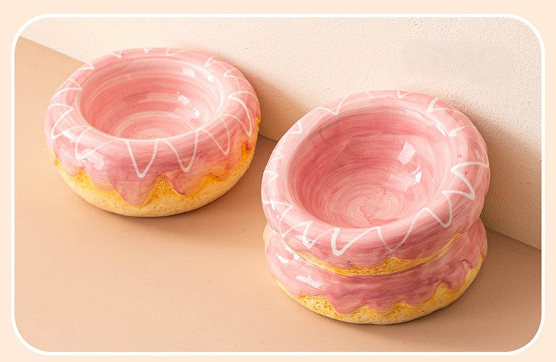Donut Ceramic Pet Bowl Set