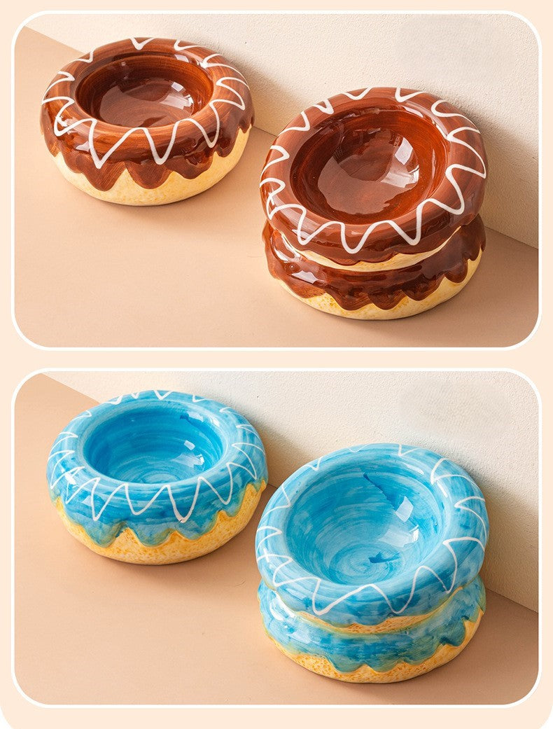 Donut Ceramic Pet Bowl Set