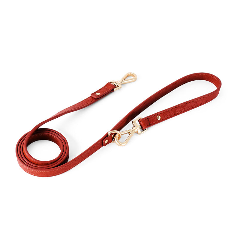 Boutique Leather Dog Harness & Leash Set – Brown/Green