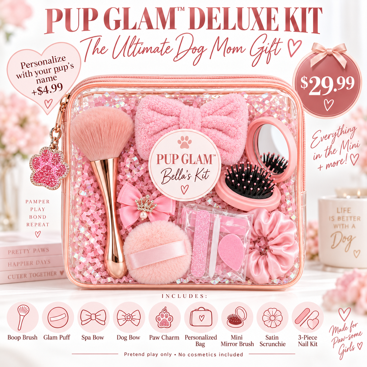 Pup Glam™ Deluxe Personalized Dog Mom Glam Kit