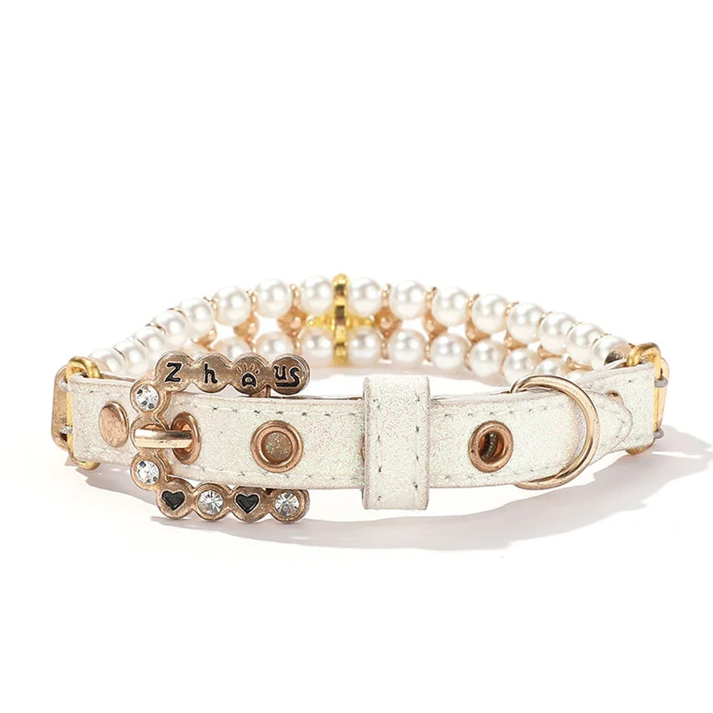 Pearl & Crystal Pet Collar for Small Dogs & Cats