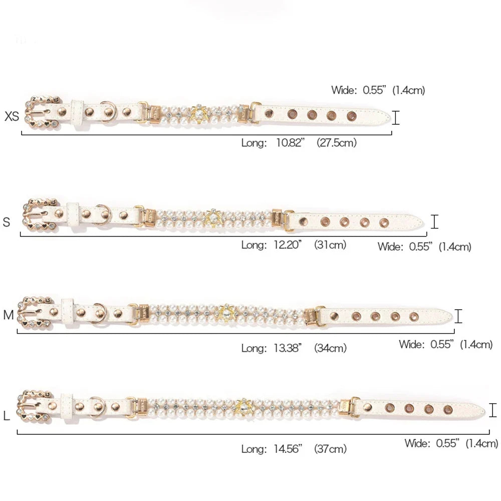 Pearl & Crystal Pet Collar for Small Dogs & Cats