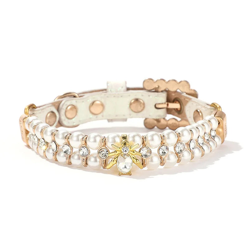 Pearl & Crystal Pet Collar for Small Dogs & Cats