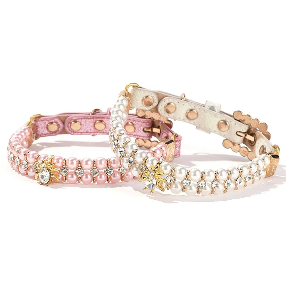 Pearl & Crystal Pet Collar for Small Dogs & Cats