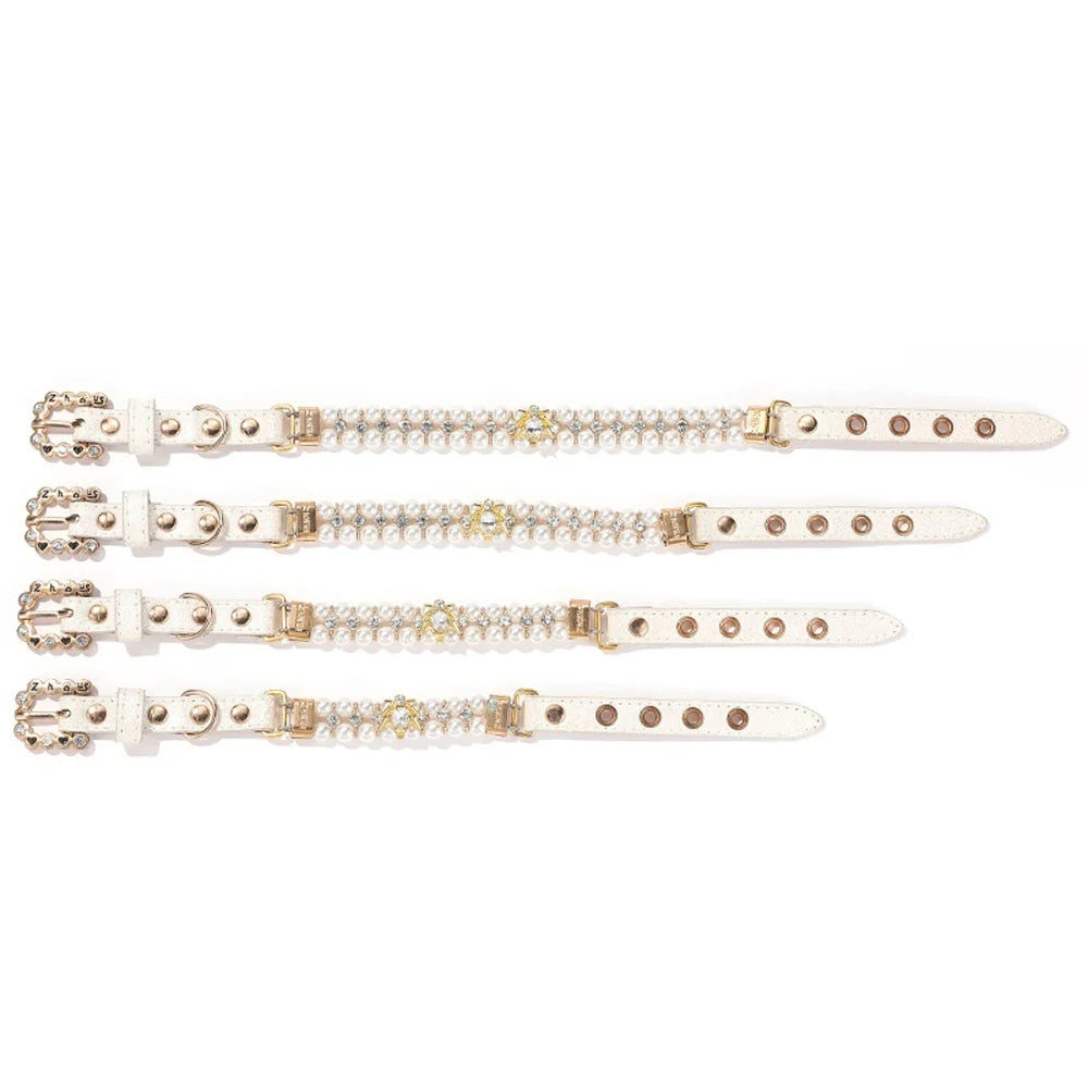 Pearl & Crystal Pet Collar for Small Dogs & Cats