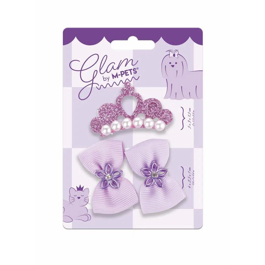 M-Pets Glam Purple Hair Clip Accessory for Dogs 1 pc